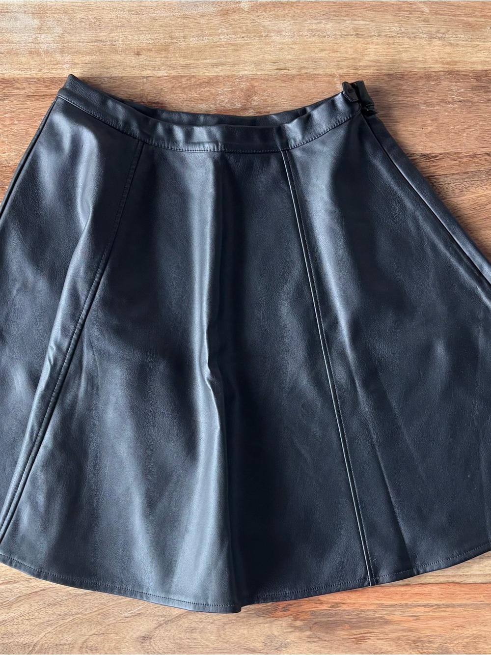 LC Lauren Conrad Black Faux Leather Skater Skirt